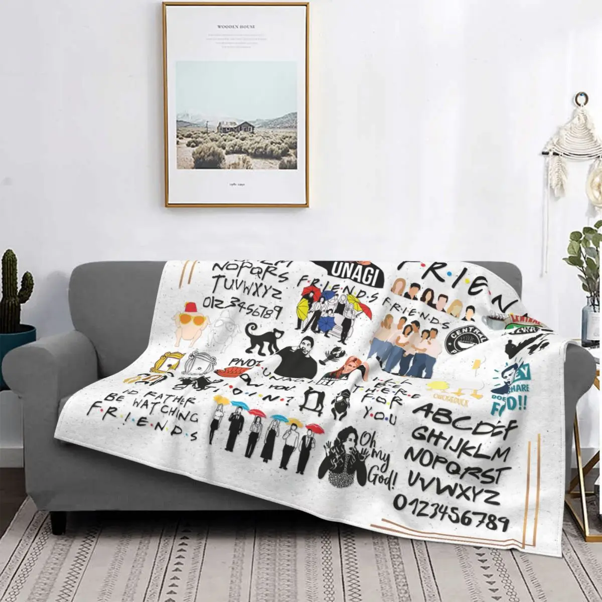 Cartoon Friends Central Perk Blankets American Plush Awesome Warm Throw Blanket for Bed Sofa Spring/Autumn