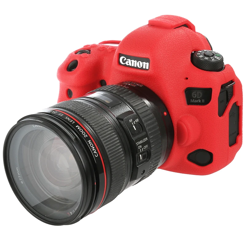 Per Canon 6D2 Silicone Della Macchina Fotografica Custodia protettiva per Canon 6D MARK II 6DII 6D2 Litchi Texture antiscivolo Macchina Fotografica