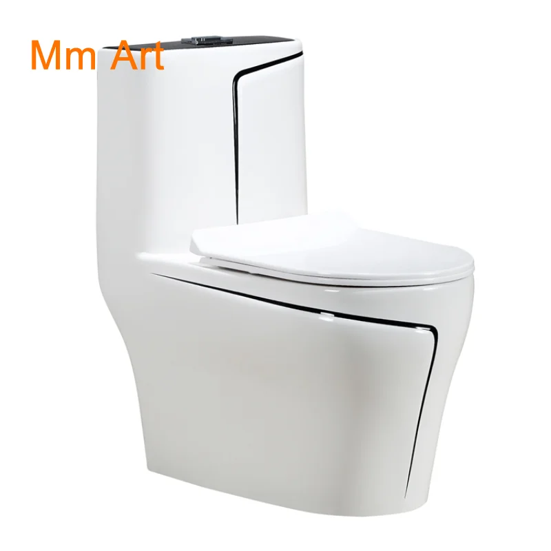 Modern Ceramic Color Toilet Bathroom Vanity Double Trap Siphonic Toilet One Piece Closestool wc