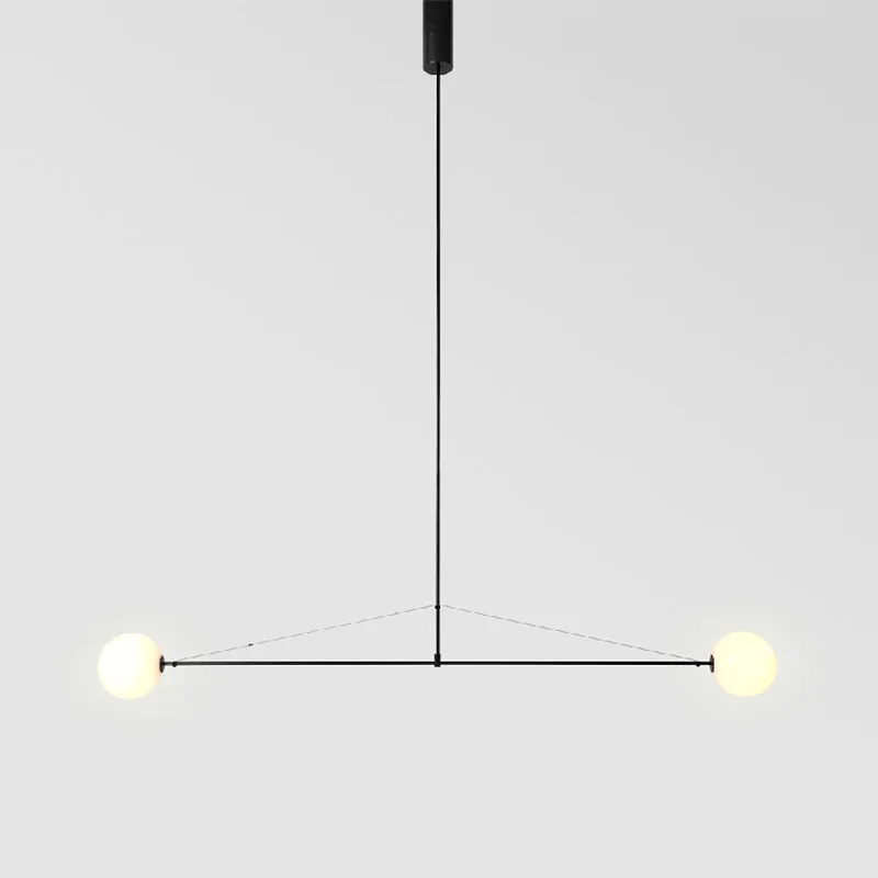 Imagem -02 - Design de Loft Minimalista Luz Pingente Estilo Nórdico Cozinha Suspensão Luminária Linha Geométrica em Forma Teto Lâmpada Pendurada