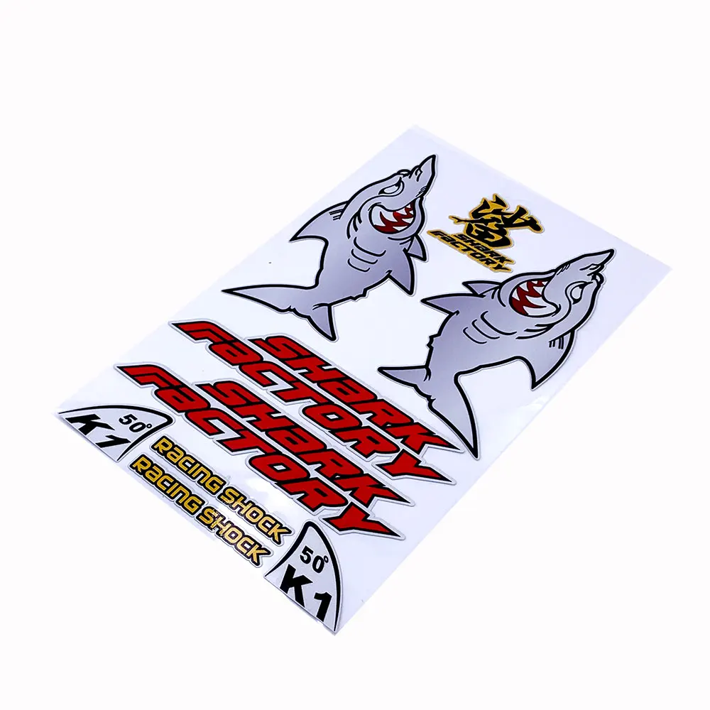 Autocollants étanches pour moto, accessoires de voiture de coulée, décalcomanies de requin pour casque de moteur de course, style de voiture, 18cm x 27cm