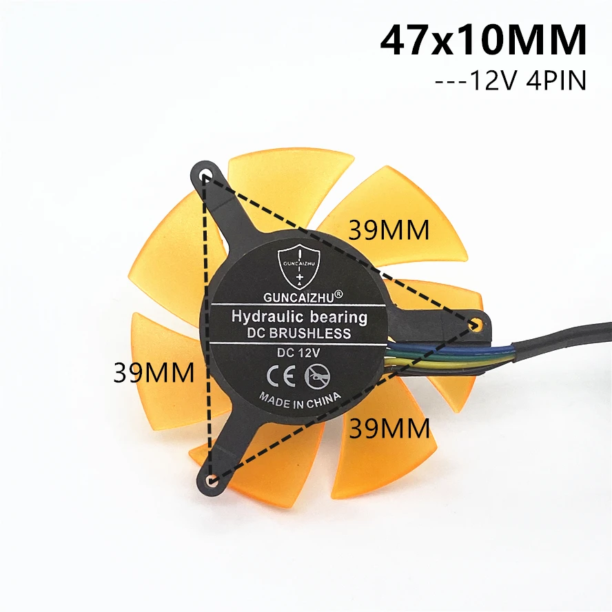 Wysokiej jakości wyjątkowo cicha karta graficzna 45MM 47MM do łopatki wentylatora ZOTAC 45MM średnica 39mm rozstaw otworów 12V 4pin