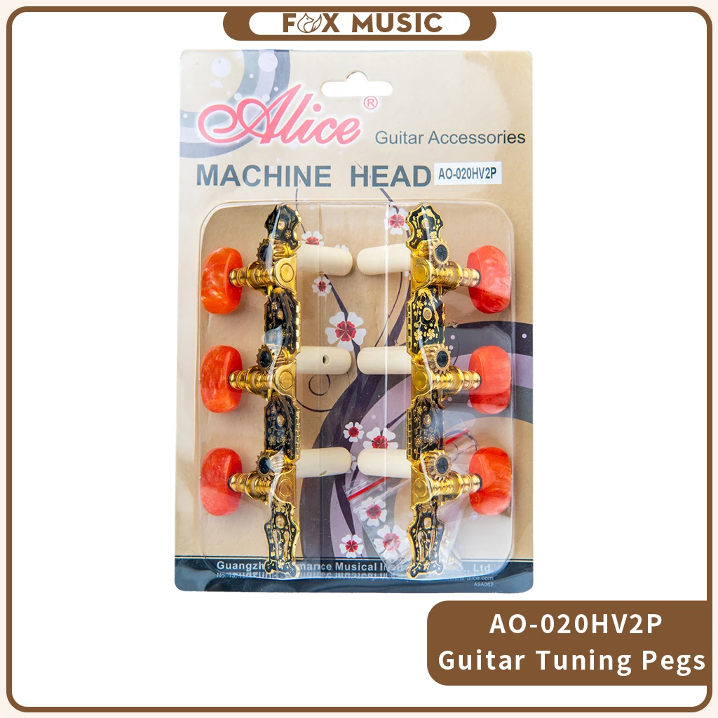 

Alice AO-020HV2P Classical Guitar Tuning Key Gold /Black Plated Peg Tuner Machine Head String