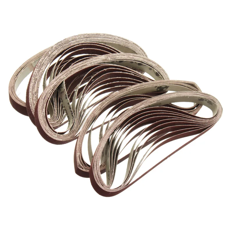 10 قطعة 10x330 مللي متر 3/8 "x13" حزام رملي حصى 40-1000 جلخ الفرقة للخشب لينة المعادن تلميع أداة تجليخ
