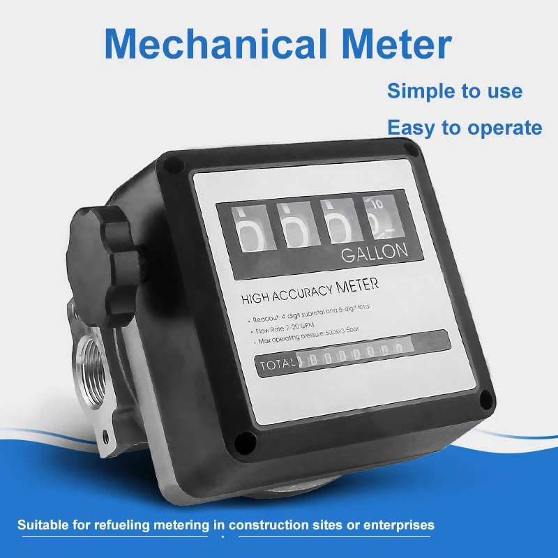 flow meter adjusting mechanical flowmeter 1 inch inner wire digital fuel gauge Fuel kerosene meter dispenser accessories black