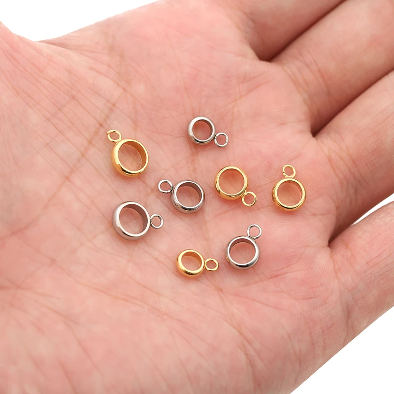 30pcs/lot Stainless Steel Pendant Connectors Bail Clasps Gold Color Pendants Clip Pinch For DIY Necklace Findings Jewelry Making