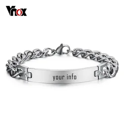 Vnox Stainless Steel ID Bracelet for Men Custom Name Birthday Gift Party Jewelry 8.2 inchs