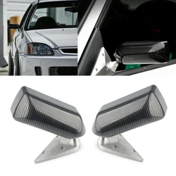 2psc  New Universal Retro Car Rearview Side Mirror Craft Square F1 Style w/Blue Mirror Surface Metal Bracket Rear View Mirror