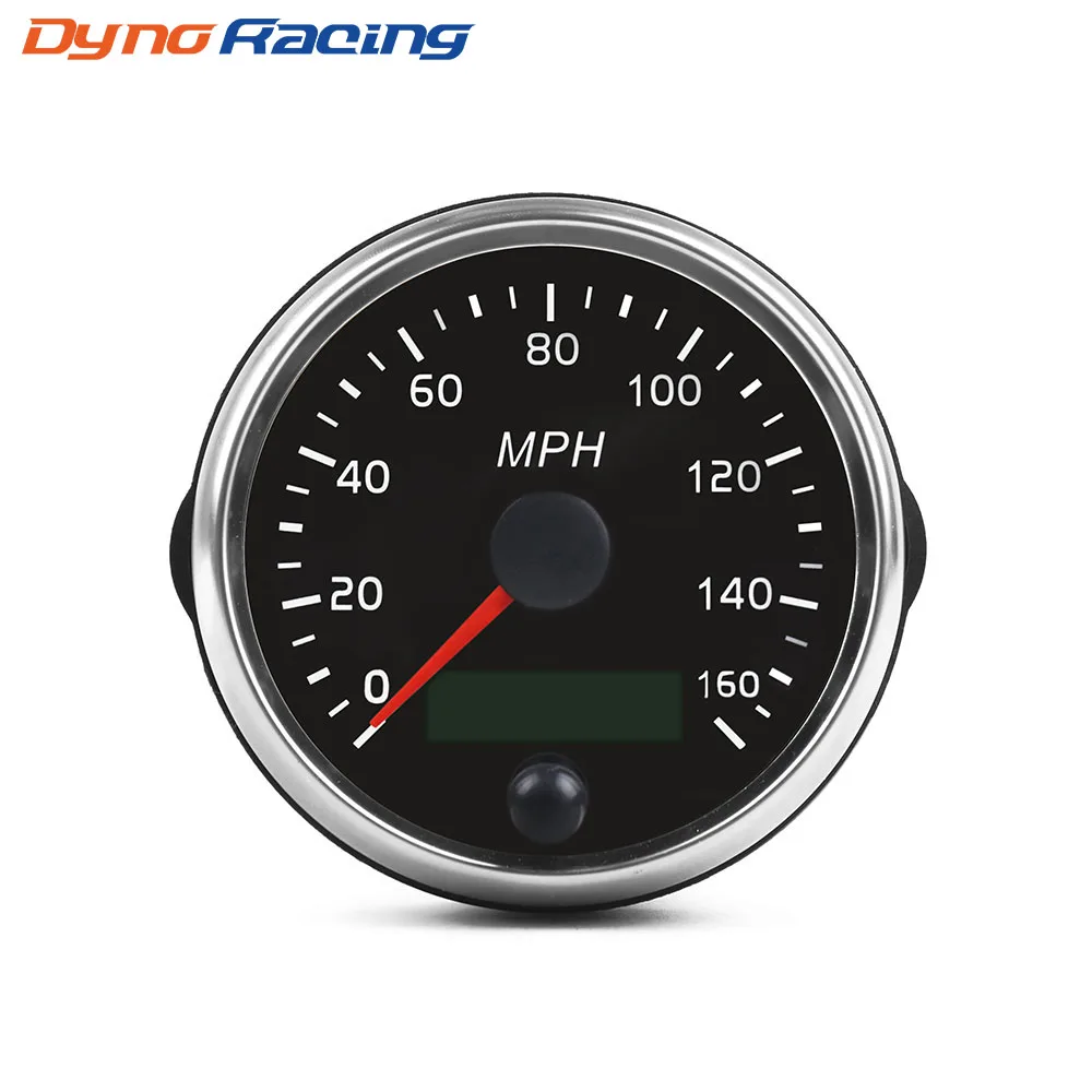 

85mm Universal Speedometer 160MPH Speed Gauge Meter With White/Amber Backlight 12V 24V With LCD For Car Truck Boat Motor