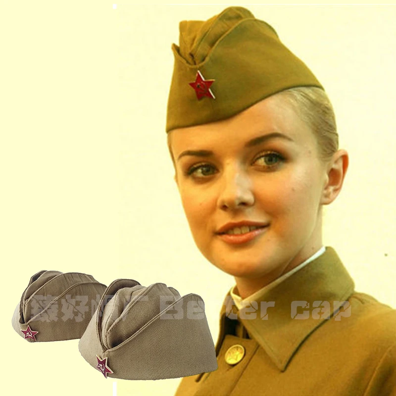 

Russian boat hat men and women's military fans collection show Soviet Union hat square dance Navy dance hat performance military