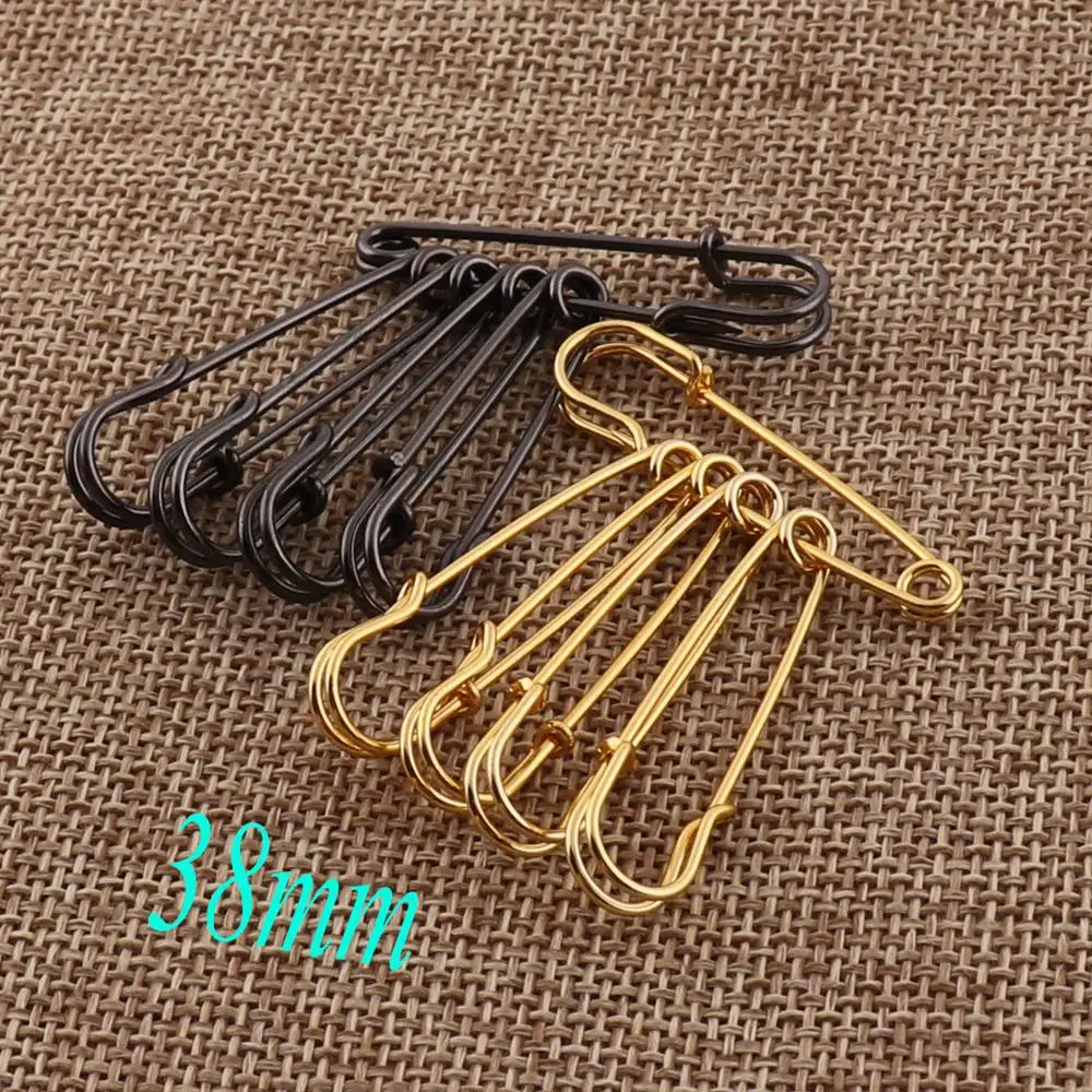 200 PCS Craft Black/Gold Safety Pins,Brooch Stitch Markers Safety Pins,Loops Charms Tag Jewelry Tag-1.5\