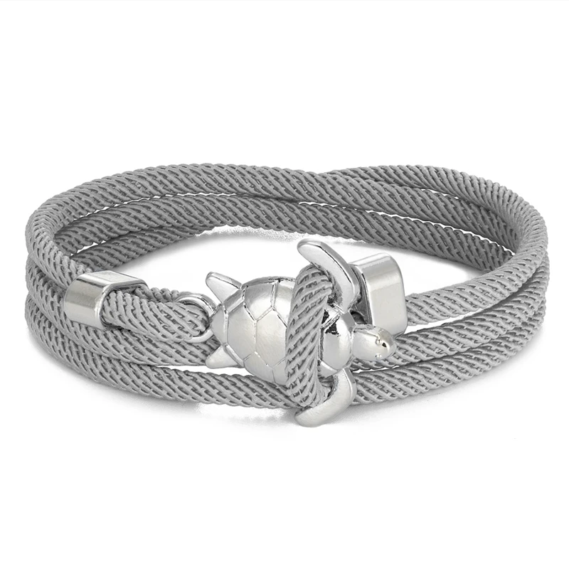 MKENDN Navy Stil Schildkröte Multilayer Milan Seil Armband Charms Seablue Seil Männer Frauen Strand Armband Einstellbare Schmuck Homme – Detail 19