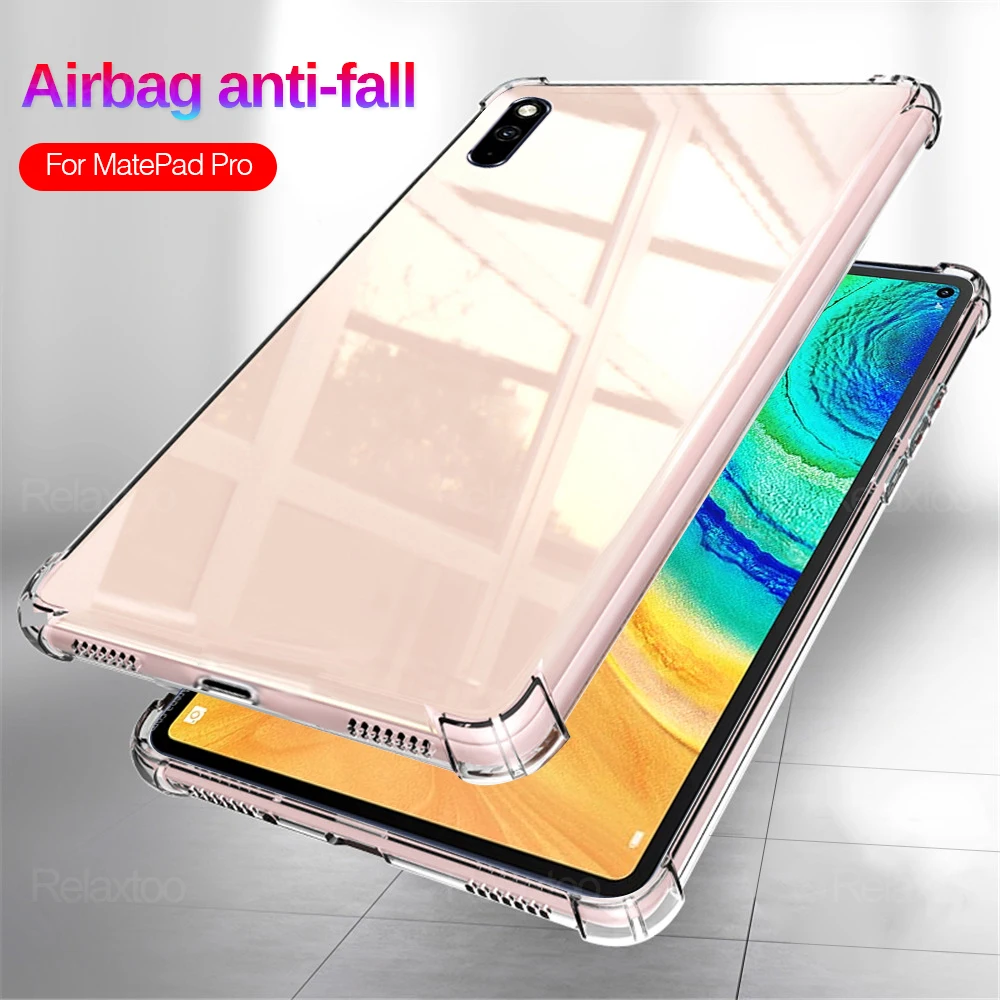 360 Shockproof Transparent Airbag Case On For Huawei MatePad 10.4 Mate Pad Pro 10.8 5G 2019 2021 Tablet Soft TPU Silicone Cover