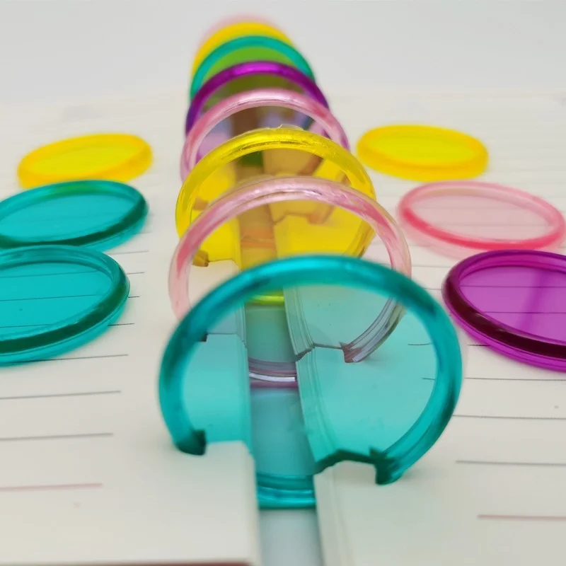 100PCS 35MM New Plastic Binding Rings Loose-leaf Binding Buckle 360 Degree DIY Notebook Rotating Disc Office Binding Supplie