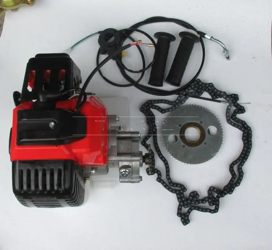 Imagem -02 - Gás Motor Motor Kit 49cc Bike Faça Você Mesmo Bicicleta Motorizada Ciclo Motorizado a Gás T8f Cadeia Set 2-stroke
