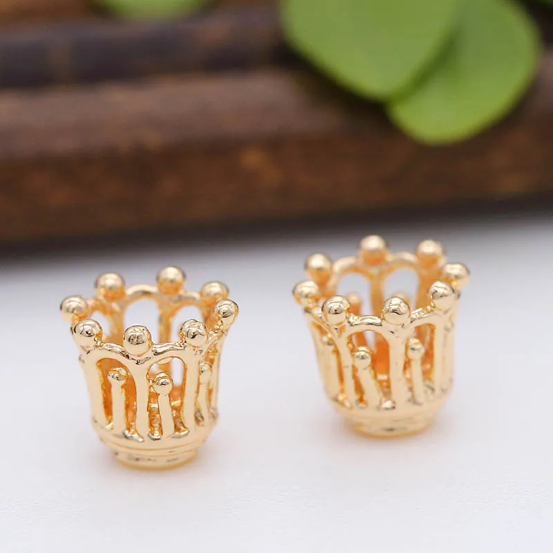 20pcs Brass Casted 8mm Tassel End Cap Charms Pistils Stamens Flower Cluster Caps Beads DIY Jewelry Findings Clothing Accessories