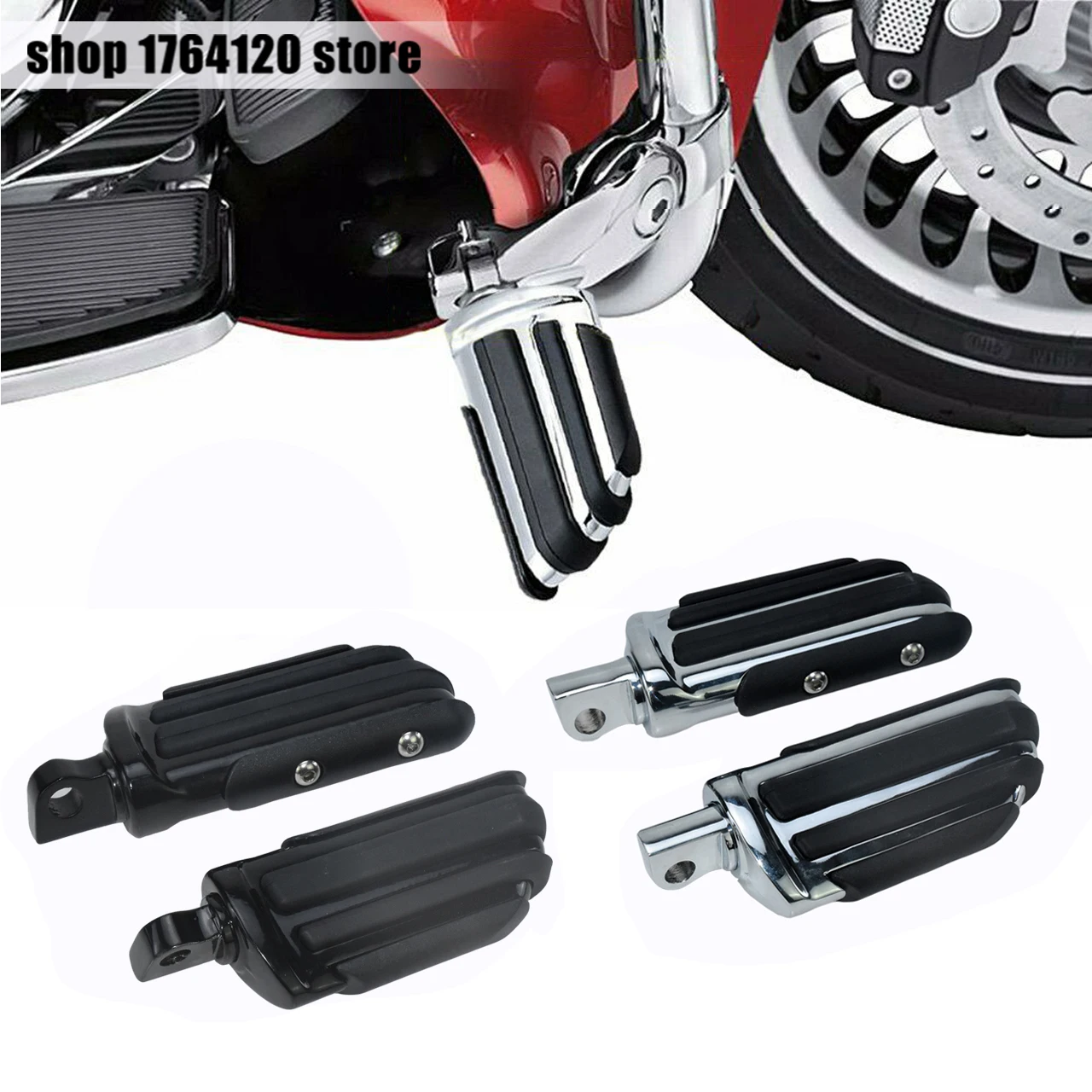 

Universal 10mm Highway Male Mount Foot Pegs Footrest For Harley Sportster XL 1200 Touring Street Road Glide Softail Custom