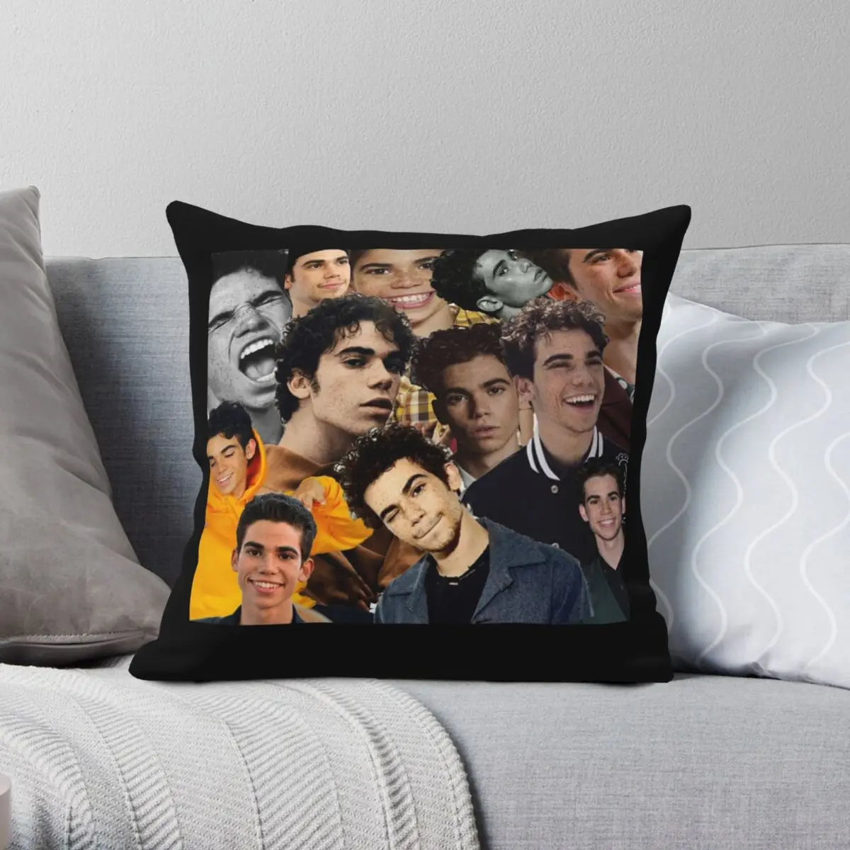 Cameron Boyce Collage Square Pillowcase Polyester Linen Velvet Printed Zip Decor Throw Pillow Case Sofa Cushion Cover