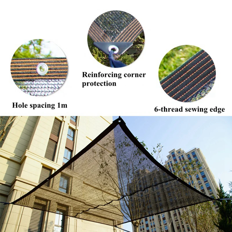 Black 3 Pin Shading Rate 50~55% Anti-UV HDPE Shading Net Succulent Plant Sunshade Net Outdoor Swimming Pool Cover Sun Shade Net