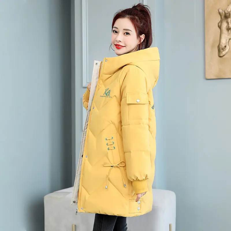 

Pop Nice Women Long Jacket Winter Thicken Cotton Padded Coats Female Korean Loose Puffer Parkas Hooded Ladies Oversize Outwear