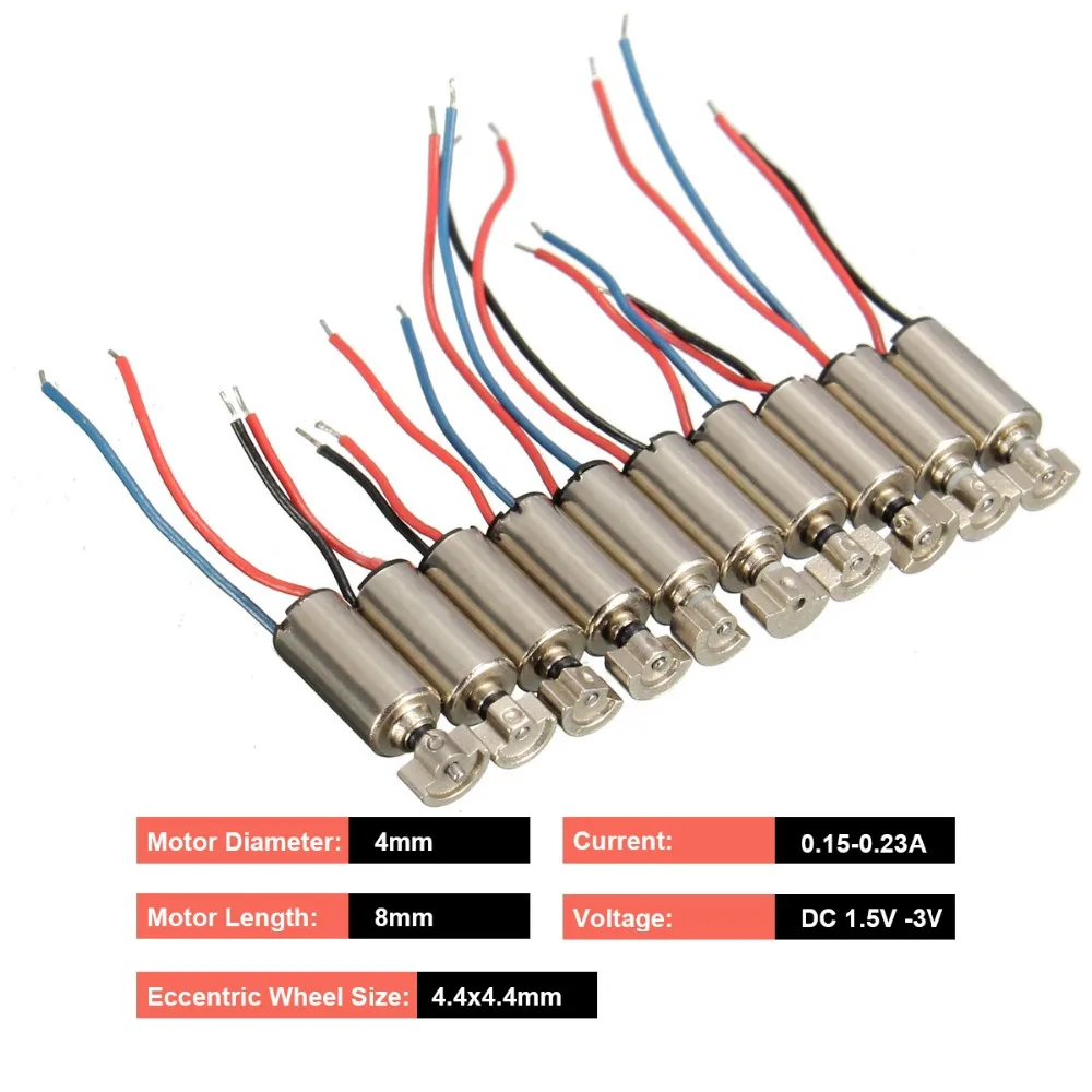 10PC DC 1.5-3V Micro 10x4x8mm cellulare vibratore motore a vibrazione Coreless per Kit motore a vibrazione SANYO