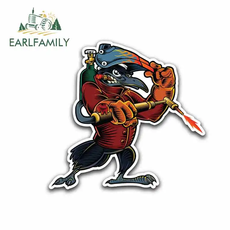 EARLFAMILY 13cm For Welder Helmet Bird Personality Creative Car Stickers Vinyl Material Decal Car Accessories Decoration