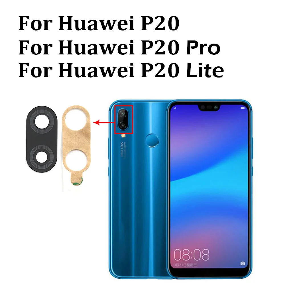 2Pcs/Lot , Back Camera Glass For Huawei P20 Pro P30 Lite Rear Camera Glass Lens with Glue Replacement Parts + Tool