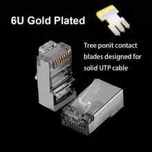 6U RJ45 Cat6 Ethernet Connector Gold Plated #2