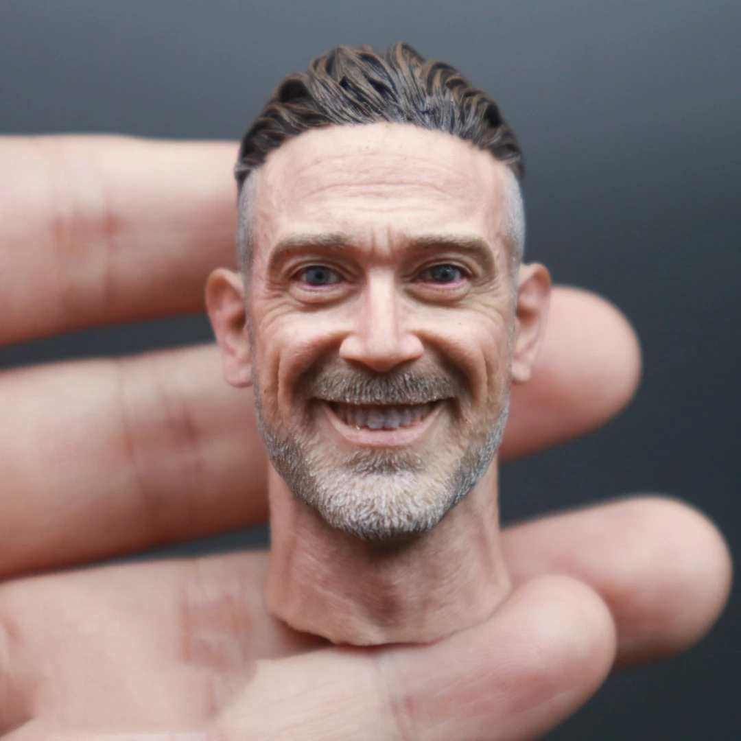 1/6 Scale Smile Negan Jeffrey Dean Morgan Head Carved Salvation Army Leader Model Toys DIY 12'' Action Figure