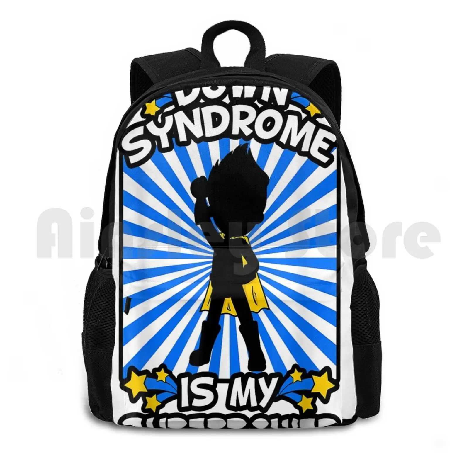 Superhero Down Awareness Chromosome Superpower Gift Outdoor Hiking Backpack Waterproof Camping Travel October Down