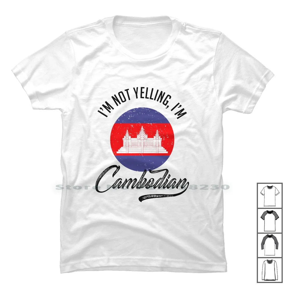 Cambodian T Shirt 100% Cotton Patriotism Cambodia Patriot Country Born In Riot Live Flag Born Try Ian Cam