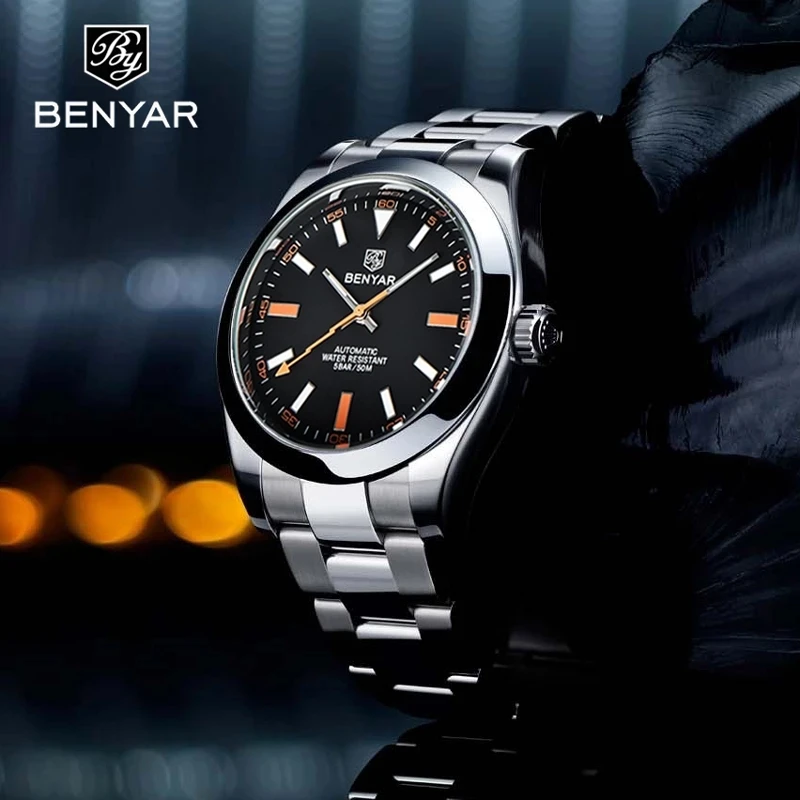 New Watches Mens 2023 Top Brand Luxury BENYAR Mechanical Wristwatches Business Automatic Sport Watches for Men relogio masculino