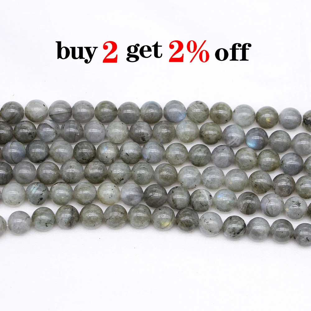 1strand/lot 4 6 8 10 12 mm Labradorite Natural Stone White Spectrolite Round Loose Spacer Beads For Jewelry Making DIY Bracelet image 2