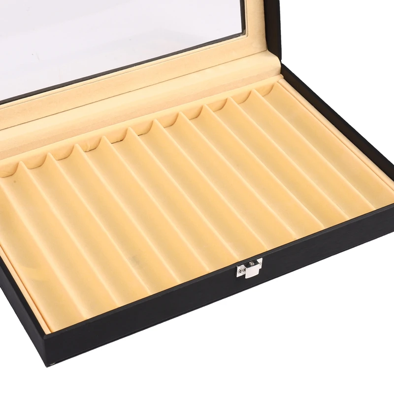 PU Leather Display Pen Storage Box, Caixa de 12 canetas, Lápis