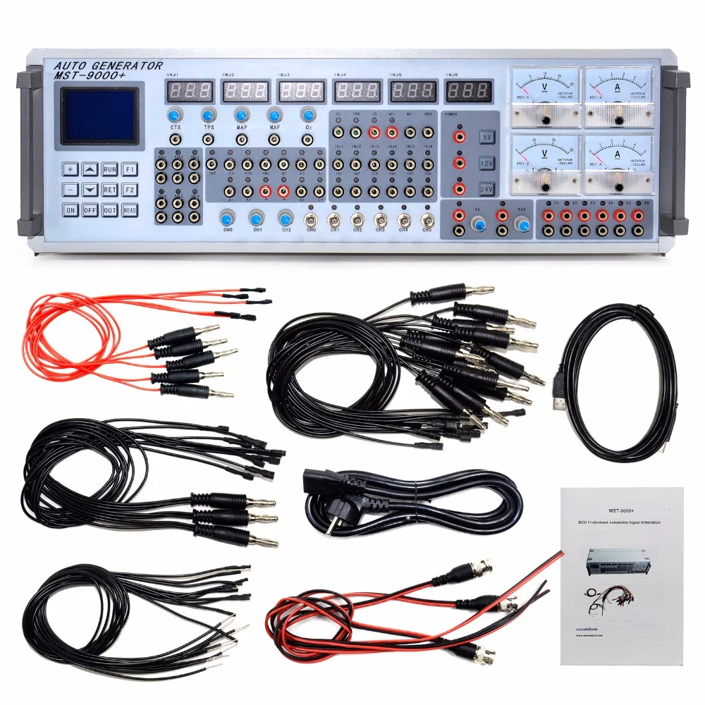 Simulador de señal ECU automotriz profesional, banco de prueba para coches universales con motores de gasolina y kit de cables de MST-08