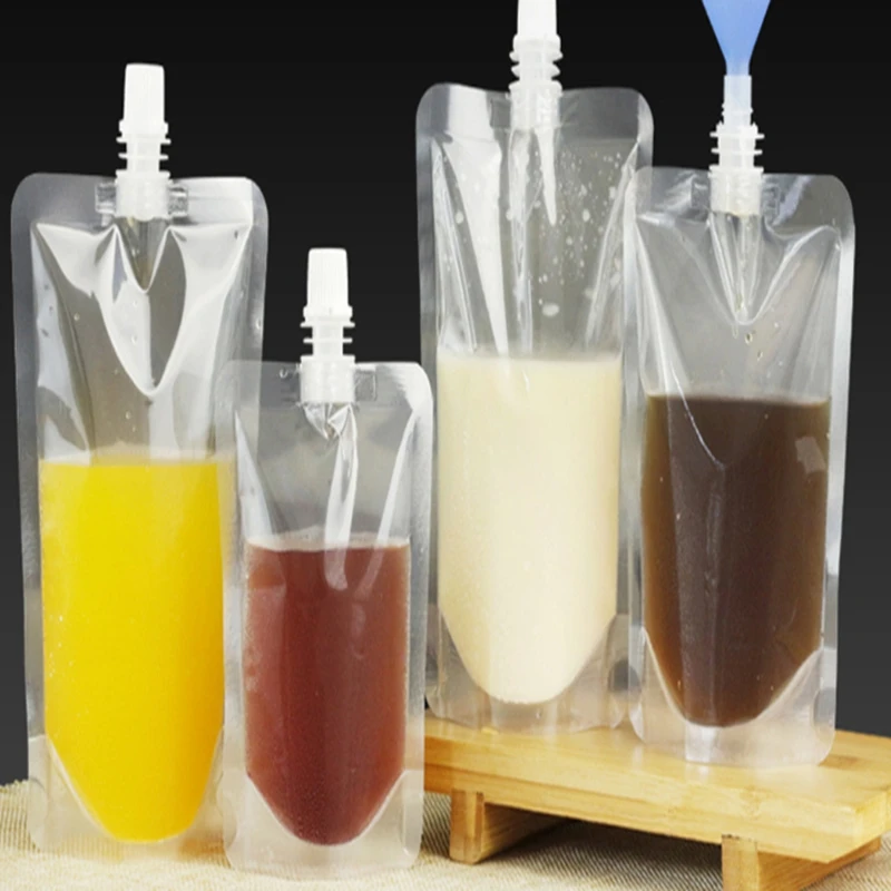 250ml 350ml 420ml 500ml 1000ml Empty Doypack Plastic Stand Up Spout Liquid Bag Pack Beverage Squeeze,Drink Pouch fruit juice bag