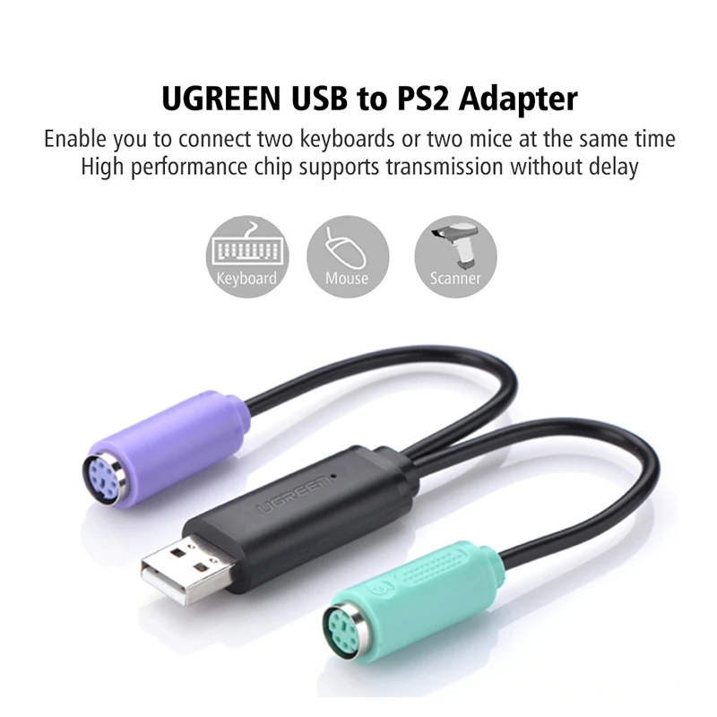 USB to PS2 Cable Male to Female PS/2 Adapter Converter Extension Cable for Keyboard Mouse Scanning Gun PS2 to USB Cable