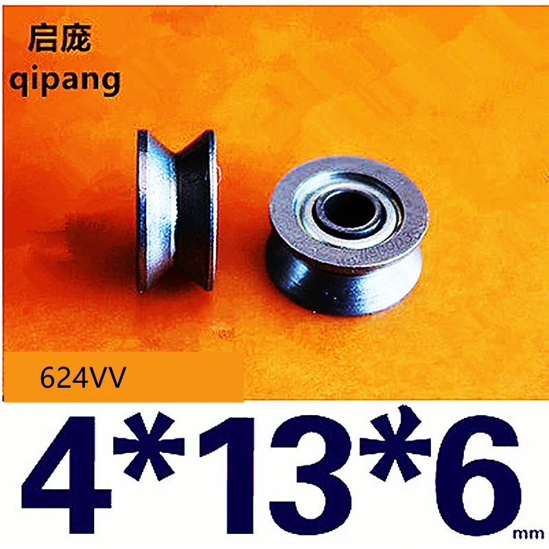 1 pc 4x13x6mm V scanalatura sigillata cuscinetto a sfere in acciaio al carbonio 624VV guida pista cuscinetto a rulli V624 cuscinetto macchina da ricamo