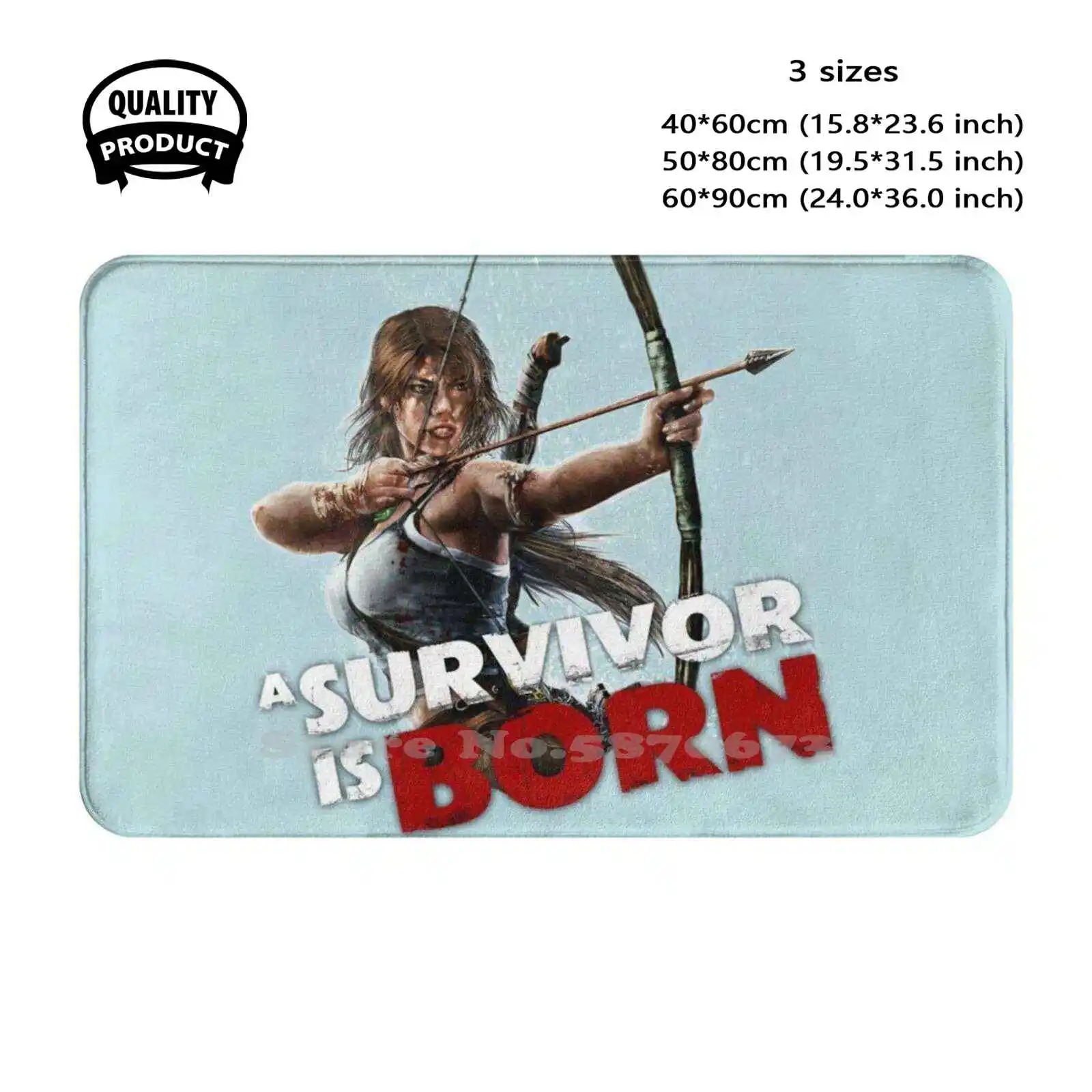 A Survivor Is Born Soft Cushion Home Carpet Door Mat Car Rug Tomb Raider Lara Croft