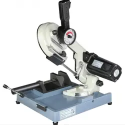 220V 1500W Band Saw Machine Horizontal Metal Sawing Machine Portable Woodworking Household Desktop Small Cutting Machine