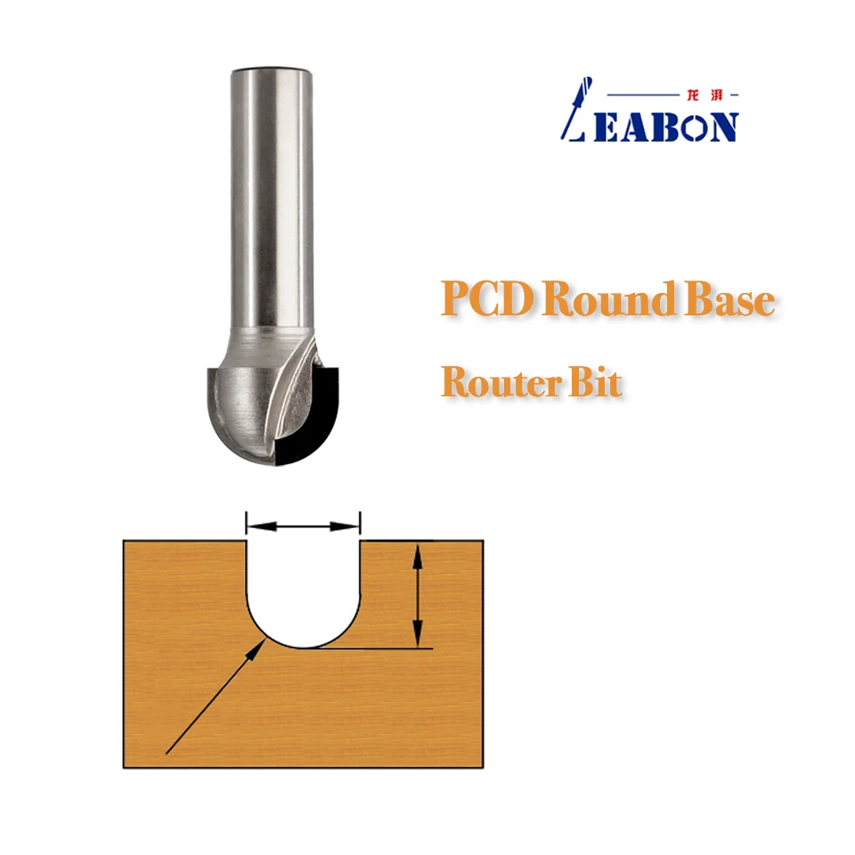 PCD Round Base Router Bit Diamond Round Slot Carving Bit Tool Cabinet Diamond Wood Cutter For Furniture Solid Wood Plywood