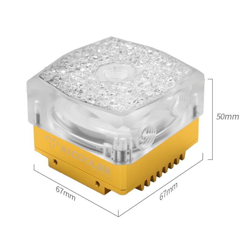 Syscooling pc líquido bomba de refrigeração gelo cristal superior com luz rgb g1/4 linha dc12v silencioso água bomba de refrigeração