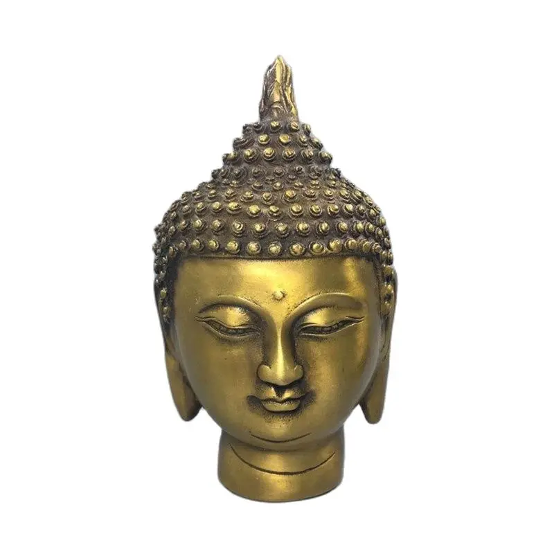 

Chinese Old Copper Collection Pure Copper Buddha Head