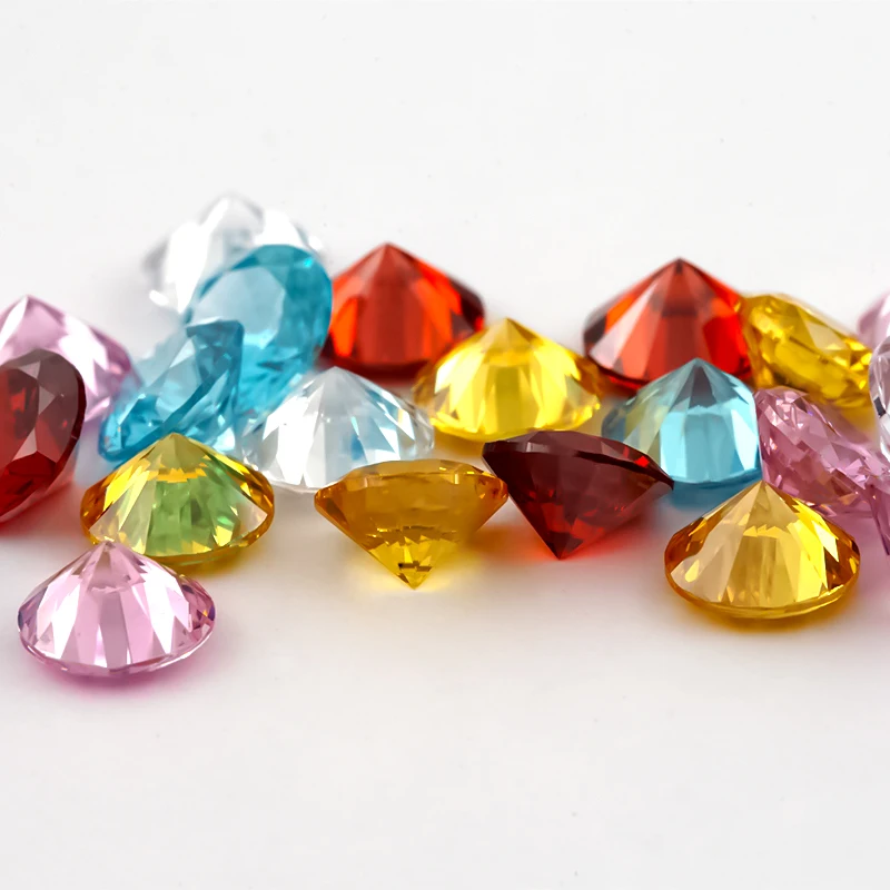 1~12mm 5A Runde Lose Zirkonia-Steine Weiß Goldgelb Rosa Granat Meeresblau Mix 5 Farben CZ Edelsteine für Schmuckherstellung – Detail 20