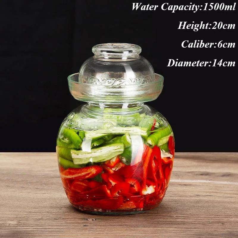 1500-10000 ml Thicken Transparent Glass Pickle Jar Large Household Capacity Kimchi  Jars Pickling Pickles Container Storage Tank