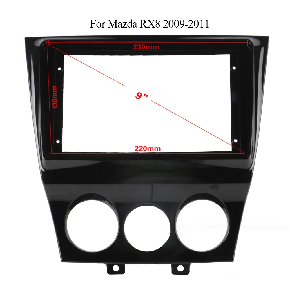 

Double Din Black ABS Trim Fascia Frame For Mazda RX8 2009-2011 Refit 9" Car Android Radio Navigation DVD Mounting Dashboard