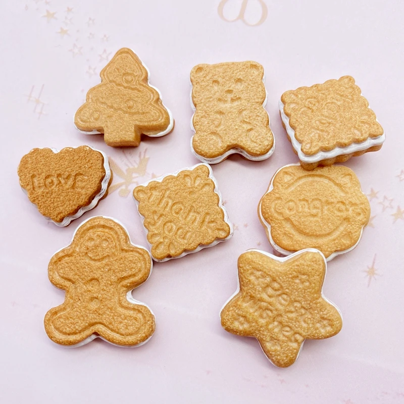 7/14Pcs Cute Mixed Simulated Mini biscuit Flat back Resin Cabochons Scrapbooking DIY Jewelry Craft Decoration Accessorie F16