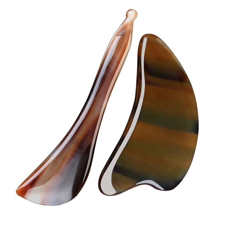

Natural Yak Horn Guasha Board Acupoint Stick Face Massager Facial Eye Scraping Massage Acupuncture Therapy Body Gua Sha