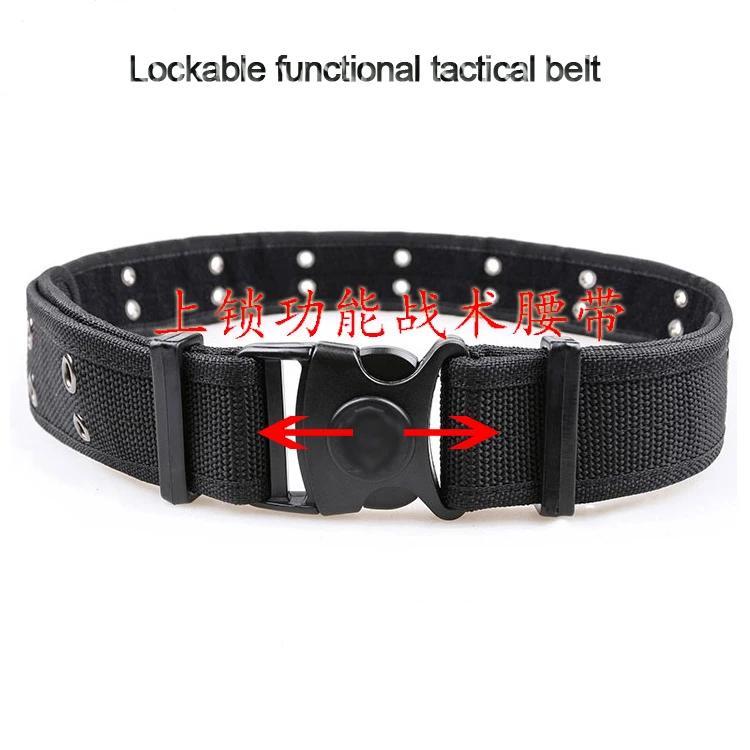 Black Outdoor security Training Belt Adjustable Multifunctional quick release Armed Woven special Security tactical Combat Belt