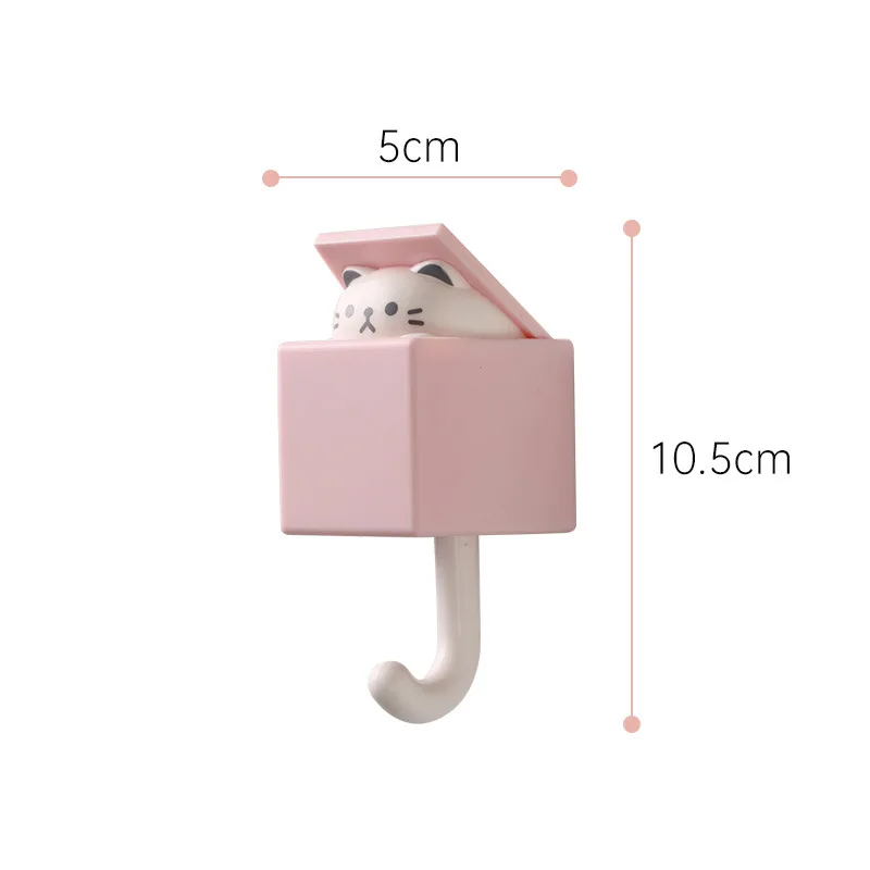 Creative Cute Cat Hook Seamless Dormitory Bedroom Door Hangers Hooks Key Umbrella Towel Cap Coat Rack Wall Decoration Hook